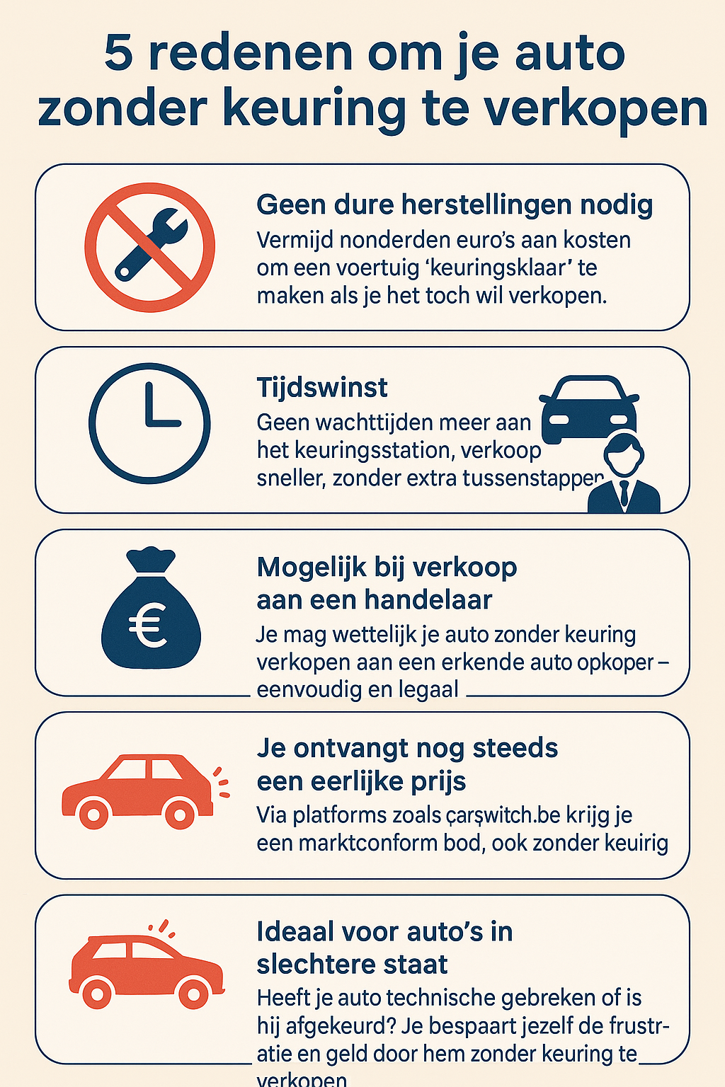 verkoop auto zonder keuring