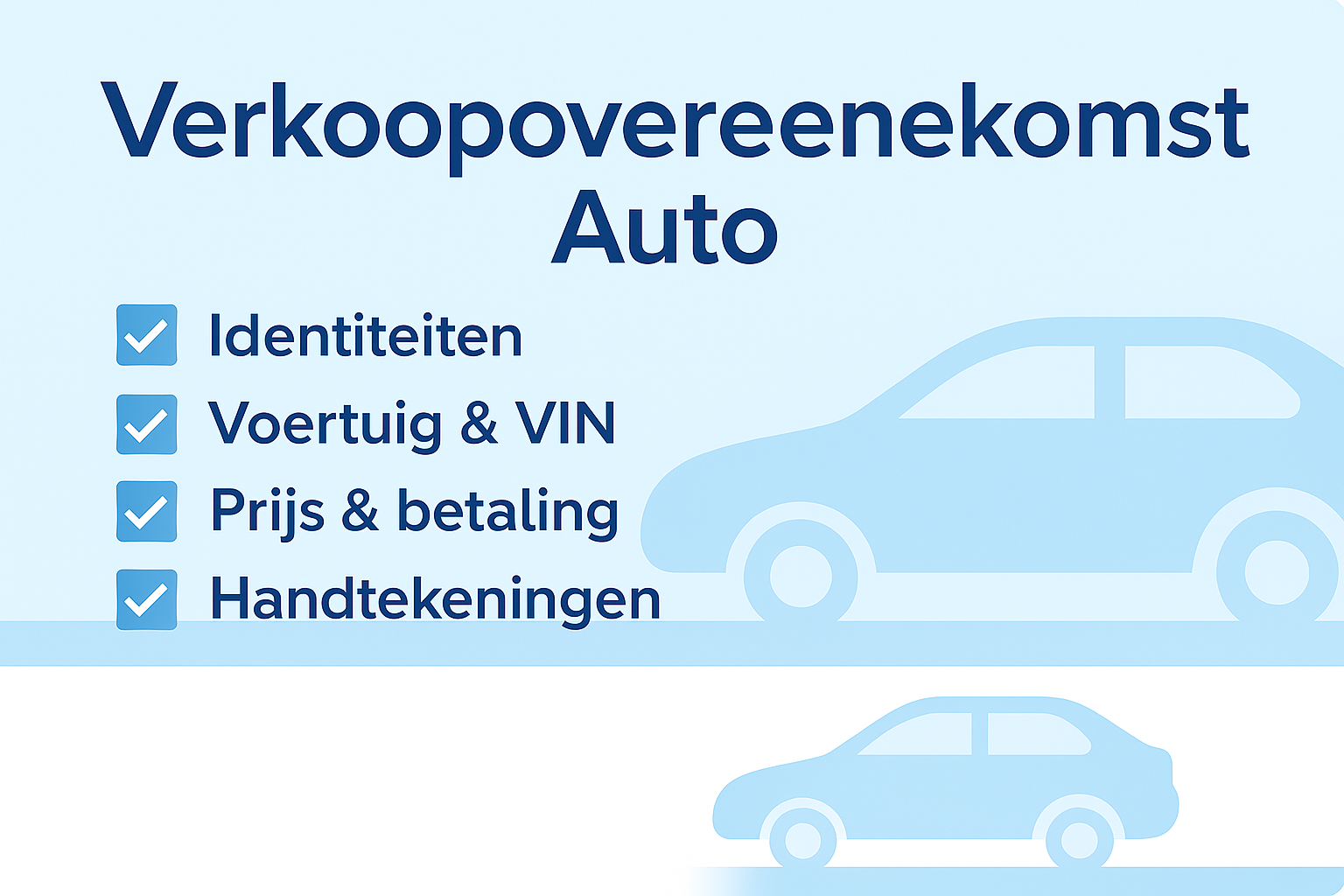 Verkoopovereenkomst Auto | Gratis PDF, Voorbeeld & Wettelijke Checklist